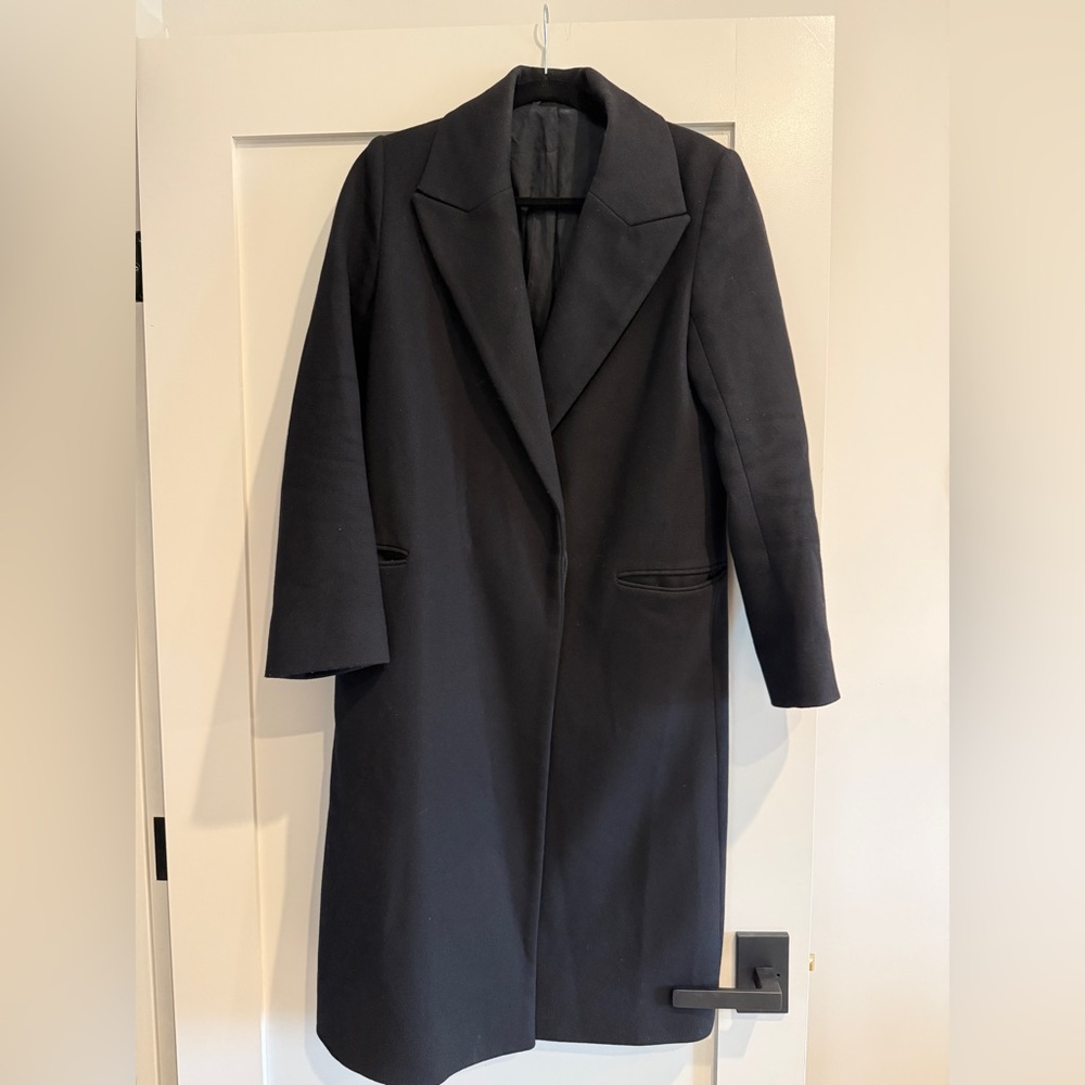 COS Women’s Wool Cashmere Long Black Coat Size 34